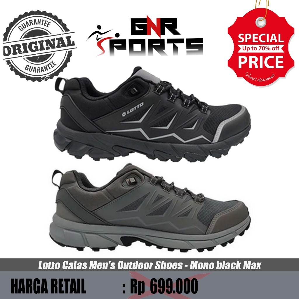 Sepatu Lotto Calas Men's Outdoor Shoes - Mono black Max Original 100%