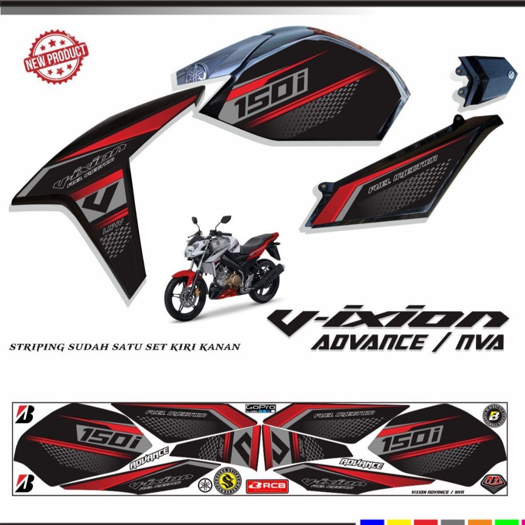STIKER KEREN MOTIF YAMAHA VIXION NVA 150 STIKER TERLARIS VIXION NEW STIKER VARIASI MOTOR