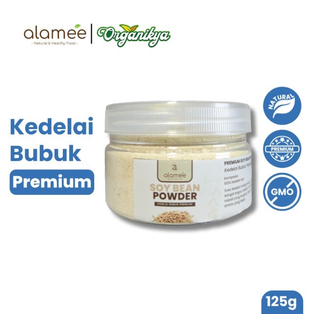 

ALAMEE Soy Milk Bean Powder PREMIUM Bubuk Susu Kacang Kedelai Murni Tinggi Protein Tanpa Gula 125gr organikya