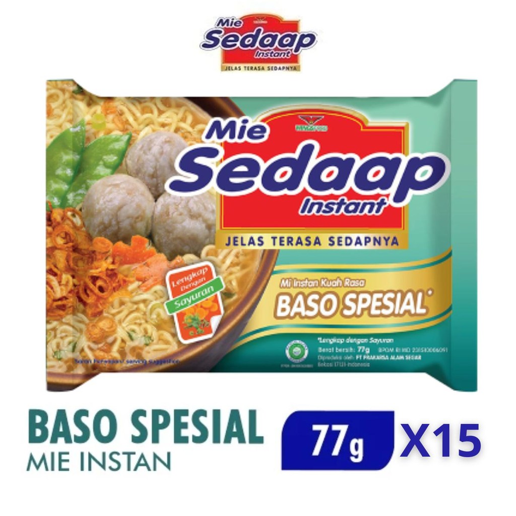 

Sedaap Mie Instan Kuah Baso Spesial 77g x15