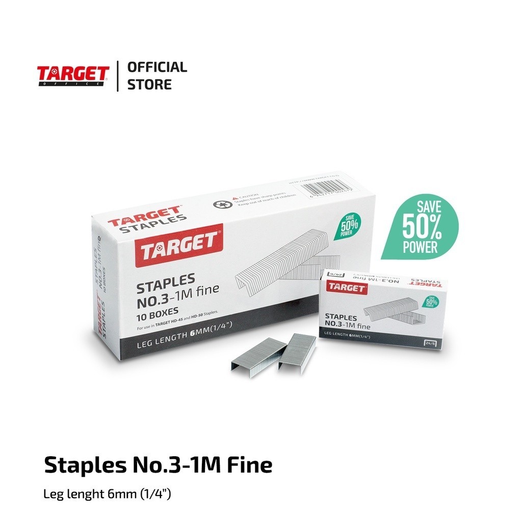 

isi Staples Target 1M Fine No.3 dan No.10 Toko SALMINA Ready di toko Salmina