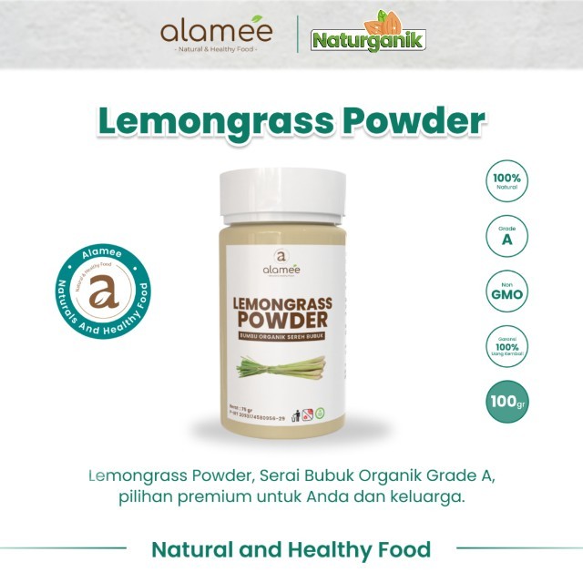 

ALAMEE Sereh Bubuk Bumbu Dapur Organik Lemongrass Powder Serai Murni Asli Seasoning Tabur Naturganik
