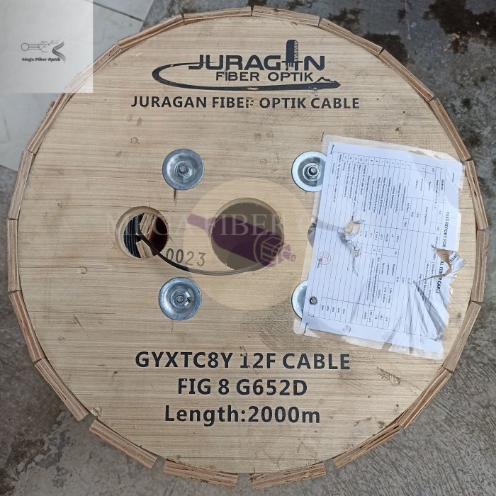 KU Mini 12 Core Fig8 Merk Juragan | 12 Core Figure8 KU Mini Panjang 2000Meter Fiber Optic
