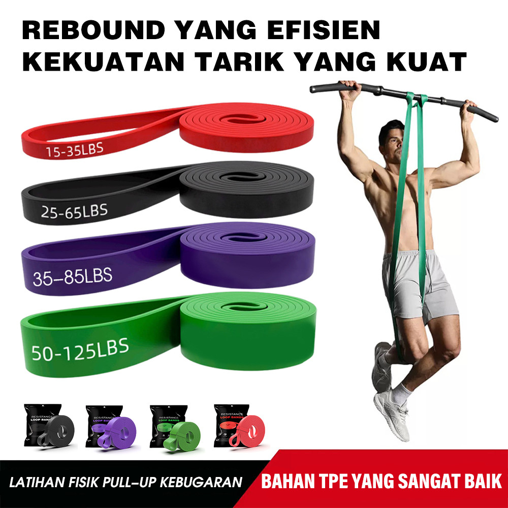 Alat Fitness Gym Yoga Olahraga Power Band 125LBS 35-Resistance