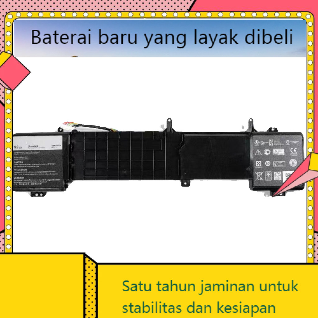 Suitable baru untuk Dell Alien ALIENWARE 17 R2 R3 P43F 6JHDV Laptop Battery