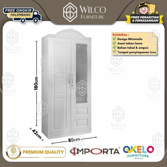 Lemari Pakaian Besi Importa Okelo IW - 002 GM 2 Pintu Classic PLG