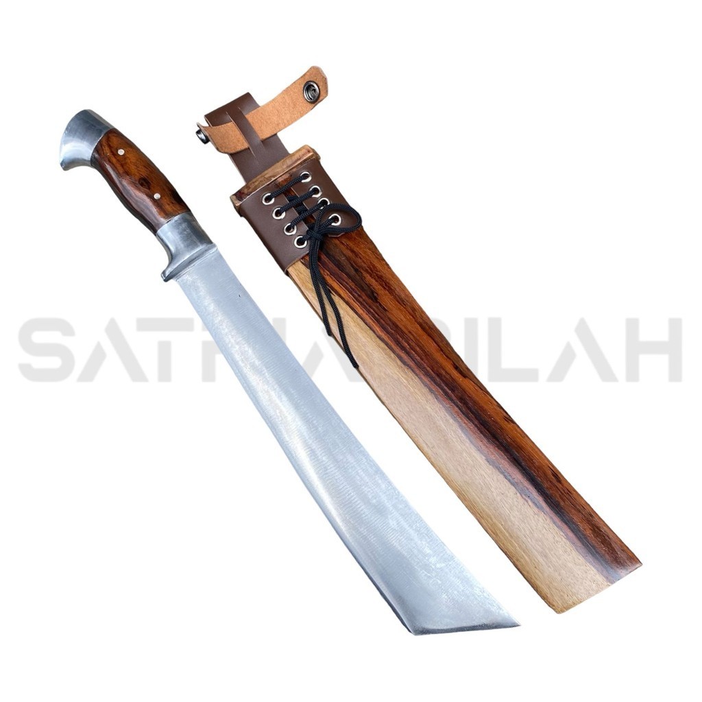 SATRIABILAH - Golok Kopak Rawing Sonokeling Fulltang Duralium Baja Per Cibatu Asli