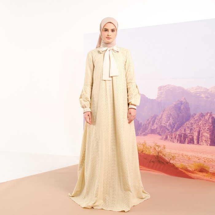 Shafira - Conchita Dress | Gamis Panjang Muslim Wanita - Cream, M