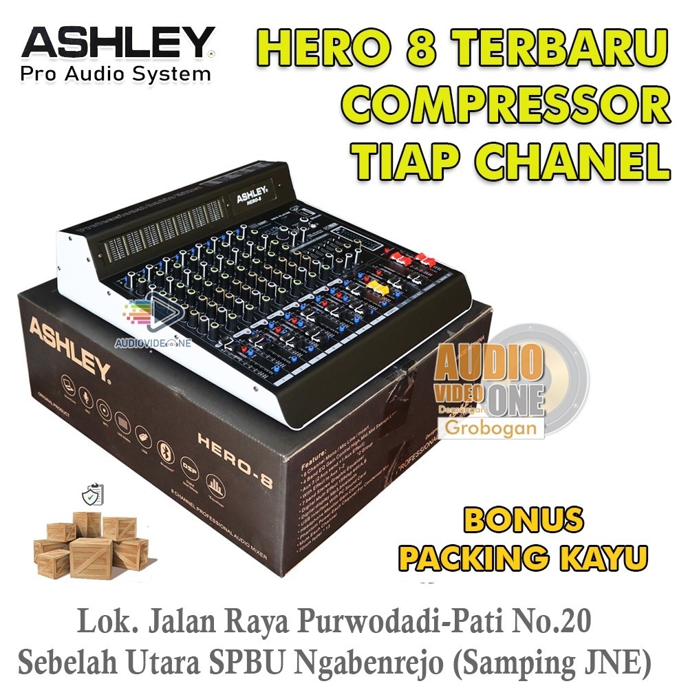 Mixer Ashley HERO 8 New Compressor Professional Mikser Audio 8 Chanel 199 Dsp 7 Band Equalizer Hero8
