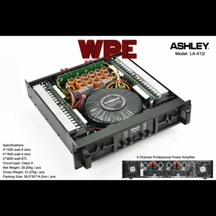 Power Amplifier Ashley LA412i LA 412i LA 412 i 4 Channel Class H ORI NEW ORI GARANSI RESMI