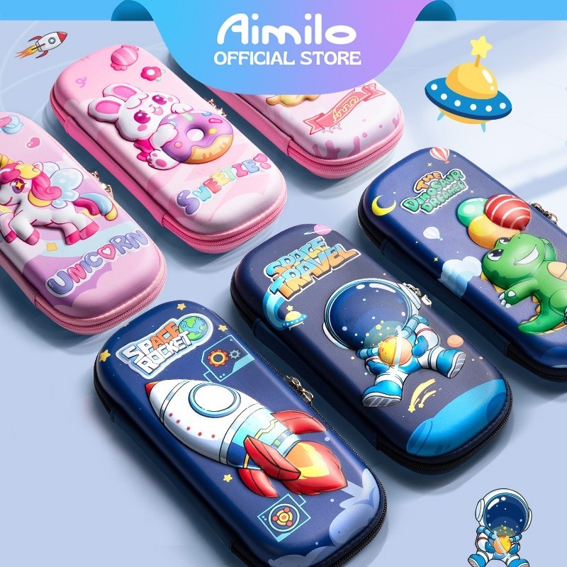 

[READY] Aimilo Tempat Pensil Aesthetic 3D Tempat Pensil Anak Laki Laki Waterproof Kotak Pensil Anak Perempuan Alat Tulis Sekolah