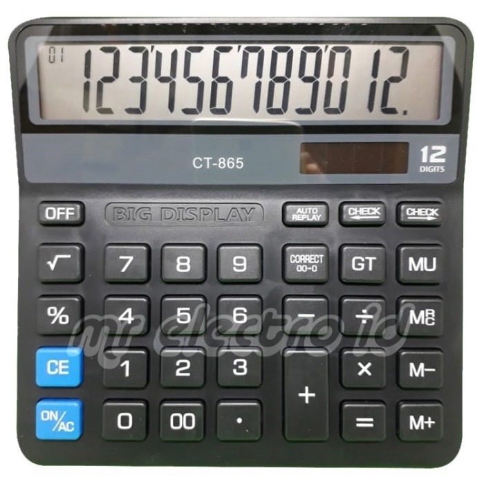 

KALKULATOR CT 865 - 12 DIGIT - CHECK AND CORRECT - BIG DISPLAY - Putih