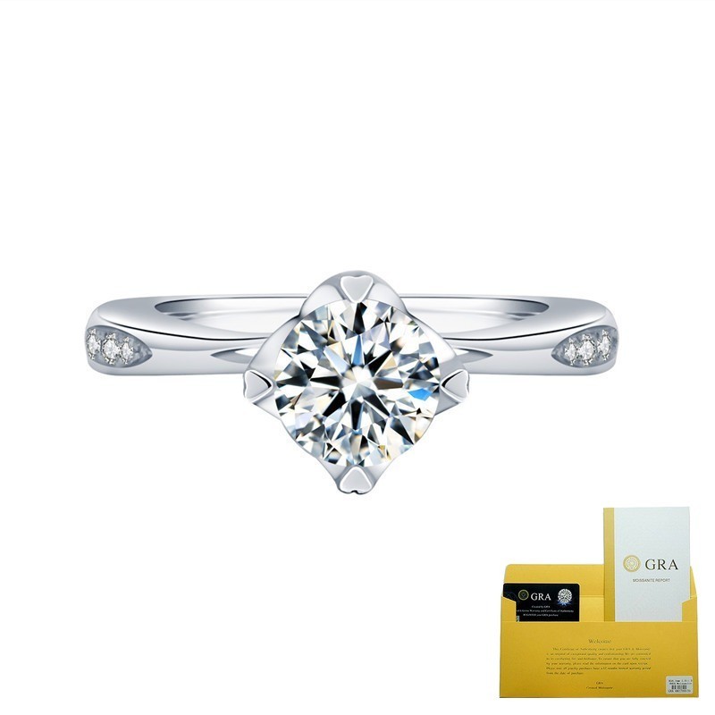 (With Gra Certificate) Cincin Wanita Moissanite Platinum Pt950