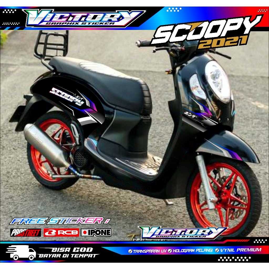 STRIPING VARIASI MOTOR HONDA SCOOPY 2021 / STICKER LIST MOTOR SCOOPY 2021