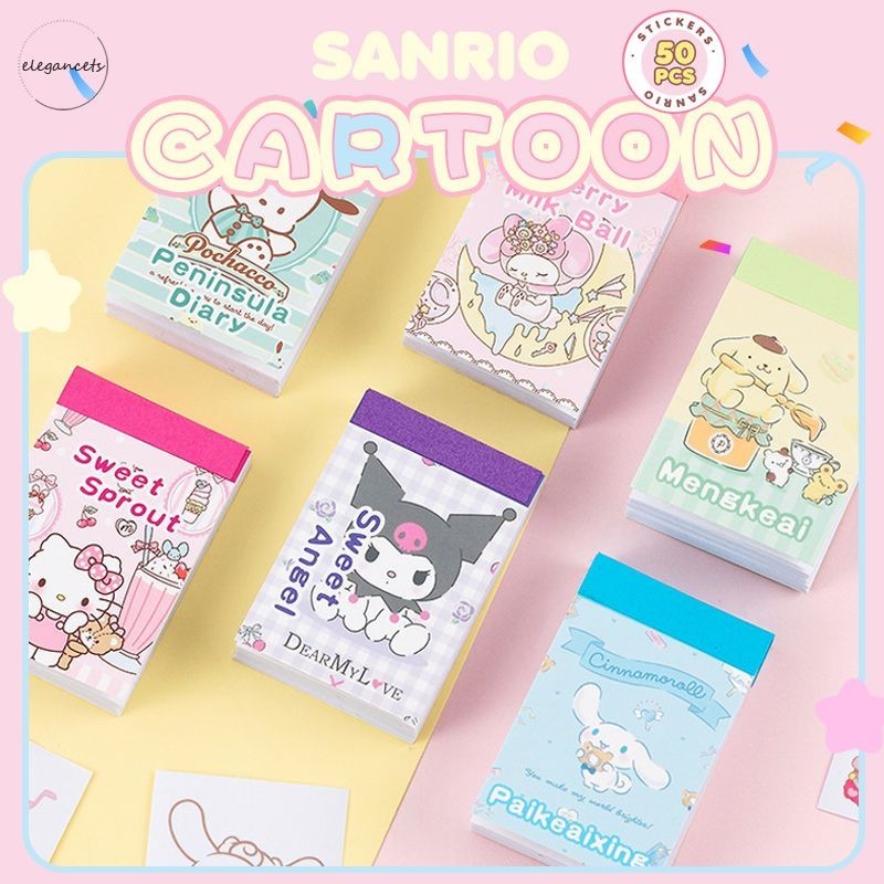 

50Pcs Stiker Buku Kartun Stiker Dekoratif Stiker Buku Besar Tangan Anak Lucu Buku Bahan Stiker Sanrio E