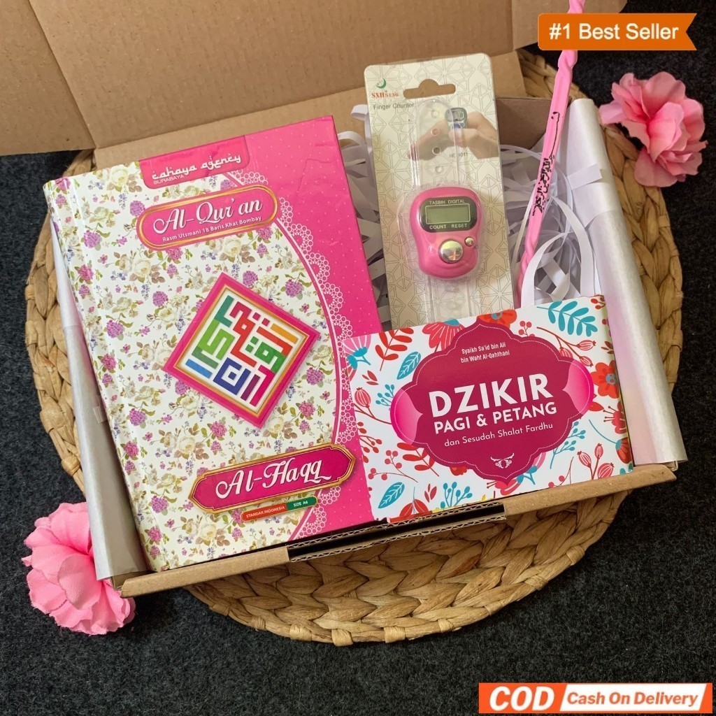 Hampers / Gift Box / Hadiah / Kado Al Quran A6 dan Tasbih Digital Muslim/ Muslimah Murah Ulang Tahun