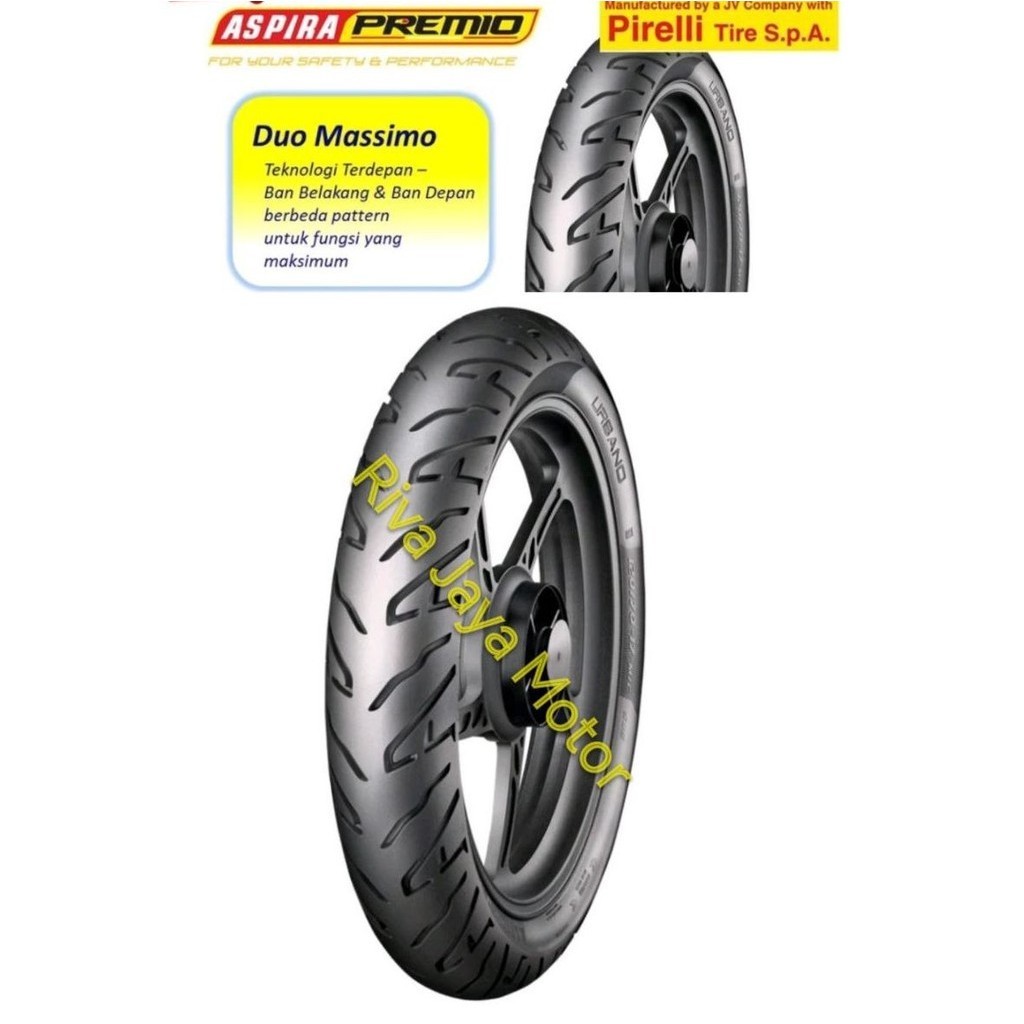 Ban Luar Aspira Premio Urbano 100/90 120/70 Ring 17 100/90-17 120/90-17 Tubeless Belakang Verza New 