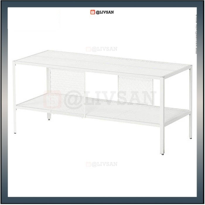 BAGGEBO Meja TV Minimalis Putih 90x35x40 cm desk table rak kabinet besar elegant elegan white  moder