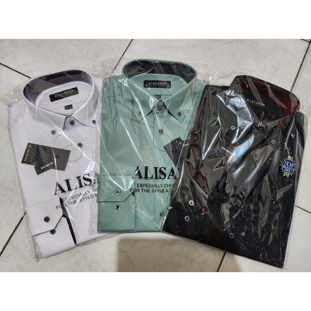 Kemeja ALISAN DOBBY slimfit lengan panjang