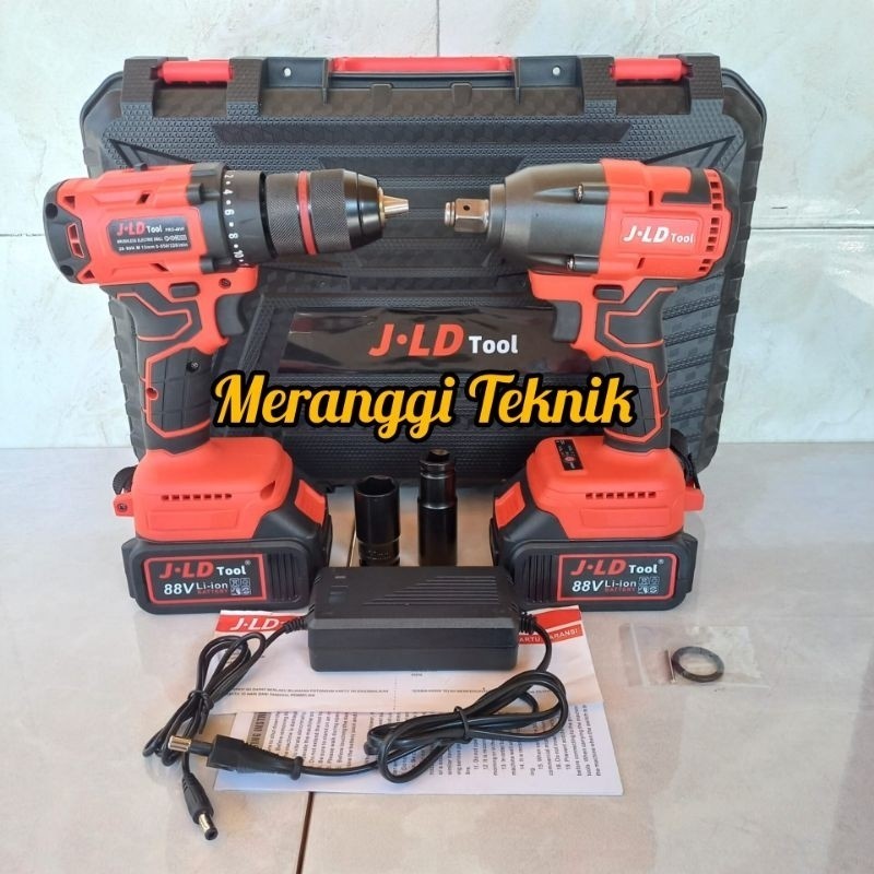 Set impact wrench 350 nm 88 v dan bor 48 vf 13 mm Jld tools 2 baterai