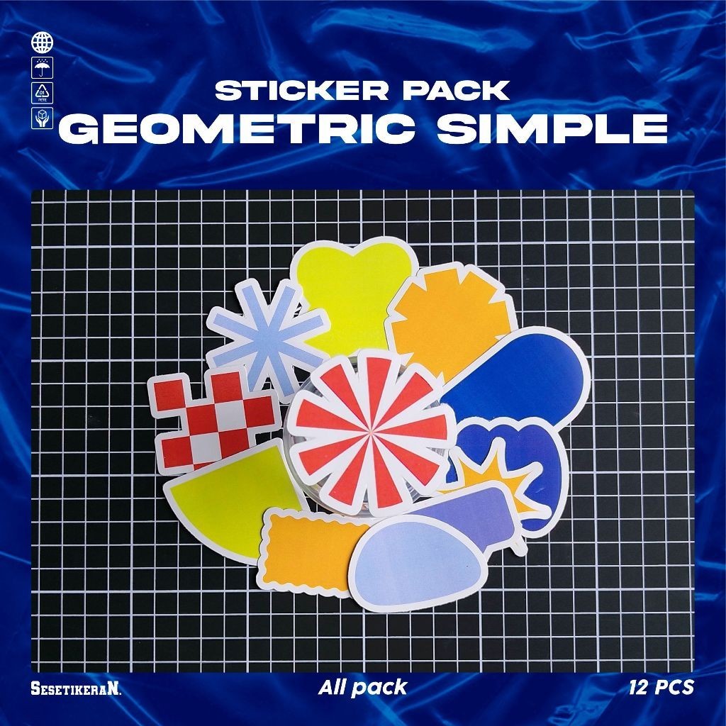 

COD✨ Sesetikeran Stiker Pack Geometric Element Simple Colorfull Keren Untuk Koper Laptop Skateboard