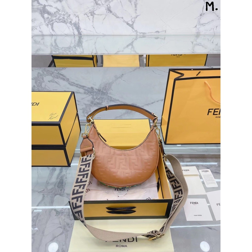 Original Fendi 2022 | Fendigraphy Half Moon Bag Tote Crossbody Bag