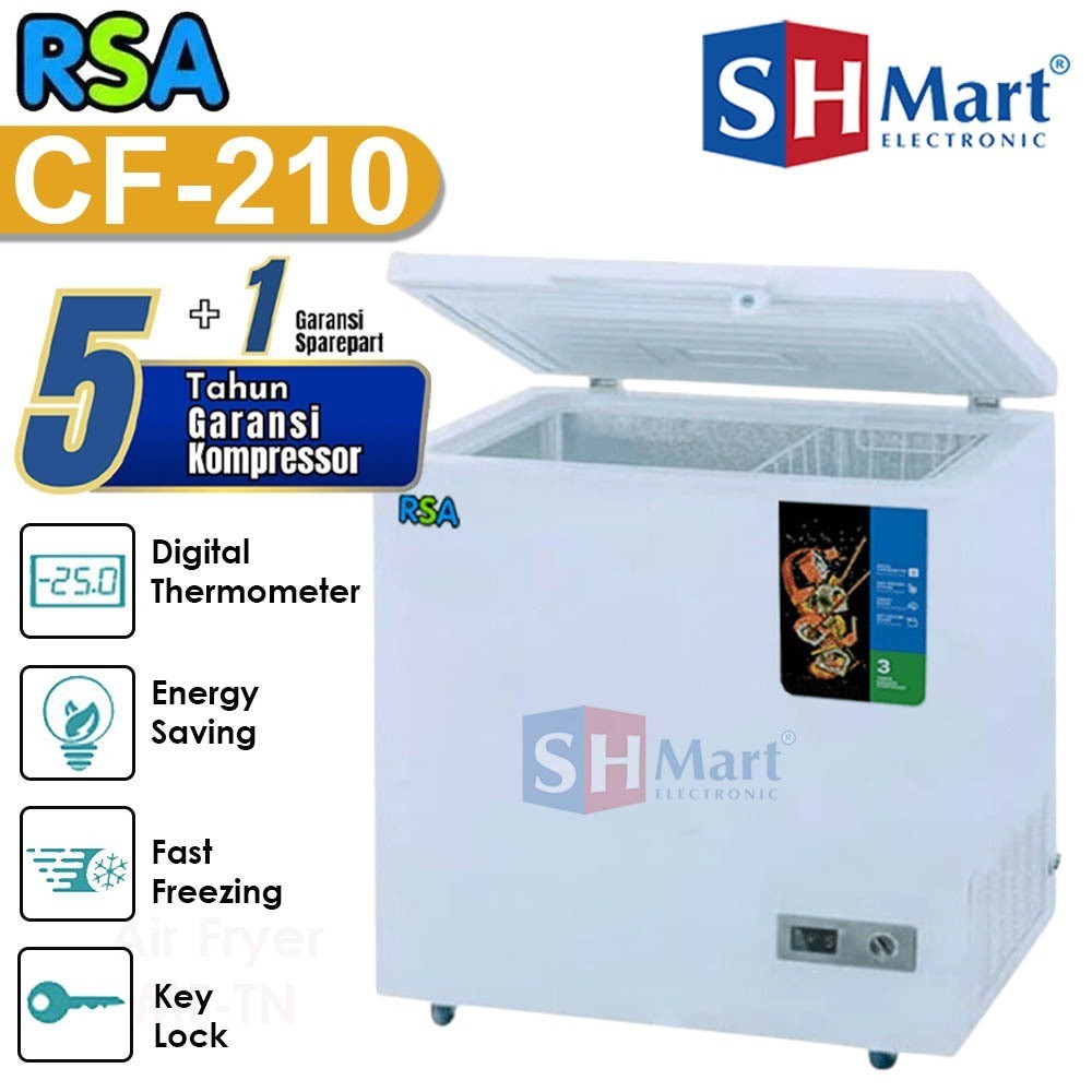 CHEST FREEZER RSA 200 LITER CF-210 / FREEZER BOX RSA CF 210 / CF210 GARANSI RESMI