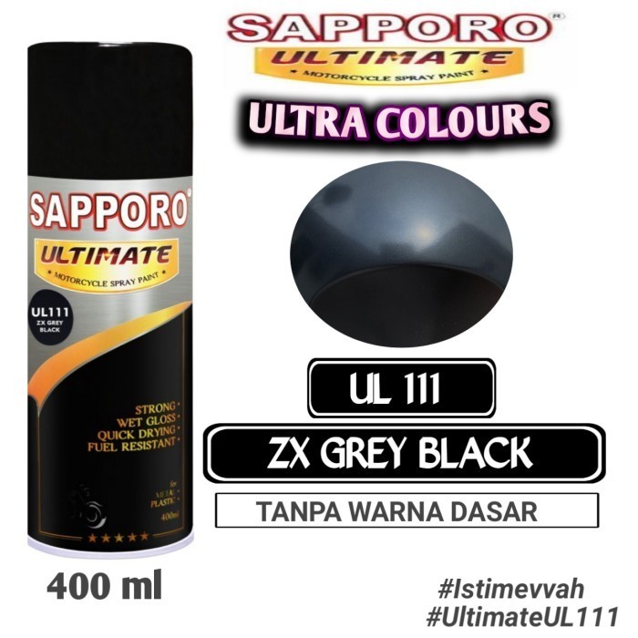 

SAPPORO ULTIMATE UL111 ZX GREY BLACK 400ml Cat Semprot Pylok Pilok