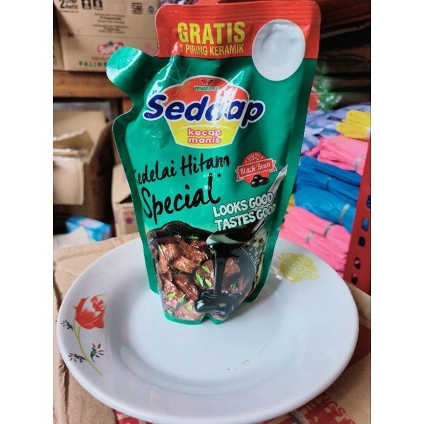 

Sedaap kedelai hitam 520ml|SEDAAP Kecap Manis Kedelai Hitam Spesial Pouch 520ML|Kecap Sedaap|Kecap Manis|Kedelai Hitam Spesial |Kecap Sedaap Kedelai Hitam Special 550ml FREE Piring Keramik
