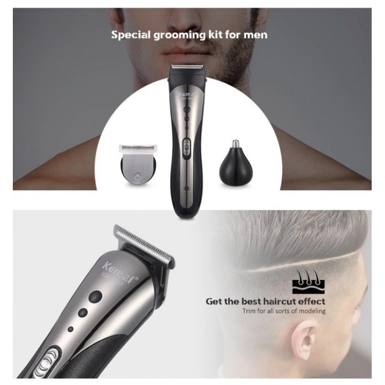 Alat Cukur Rambut Kemei KM-1407 Rechargeable Hair Clipper Electric - KM-1407