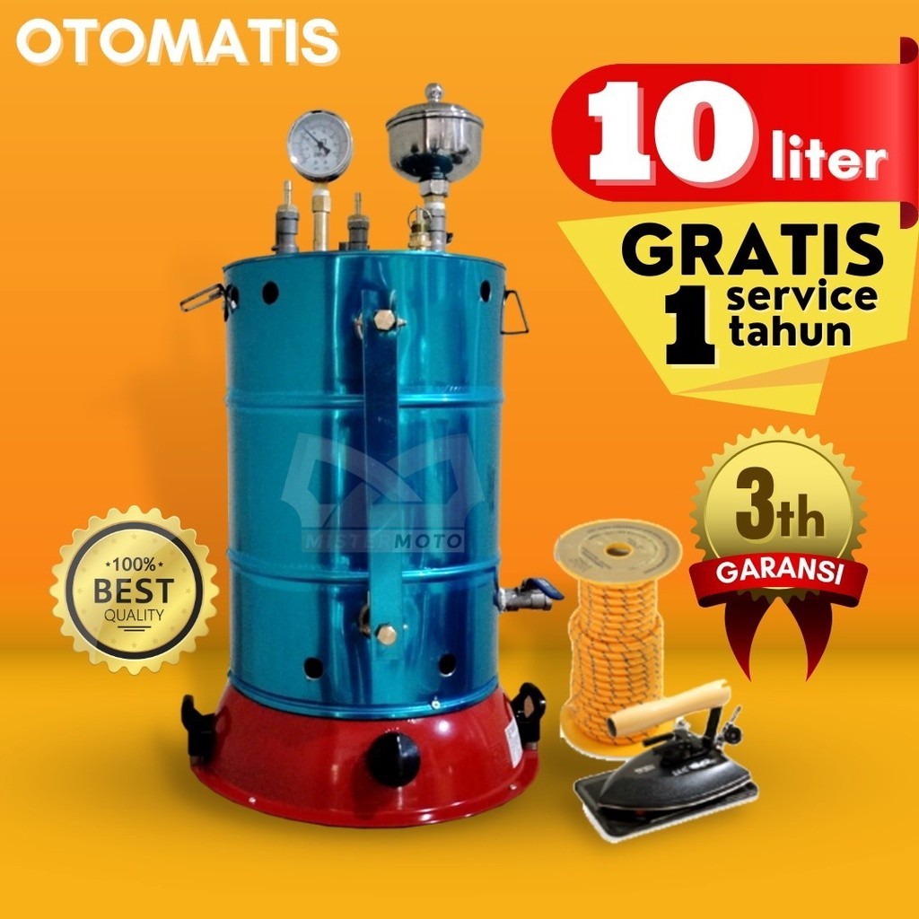 Setrika Uap Laundry Konveksi OTOMATIS API MISTERMOTO 10 liter 1 Setrika