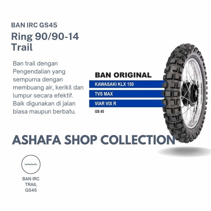 BAN MOTOR TRAIL/BAN TAHU/MOTORCROSS MEREK IRC 90/90-14 GS45