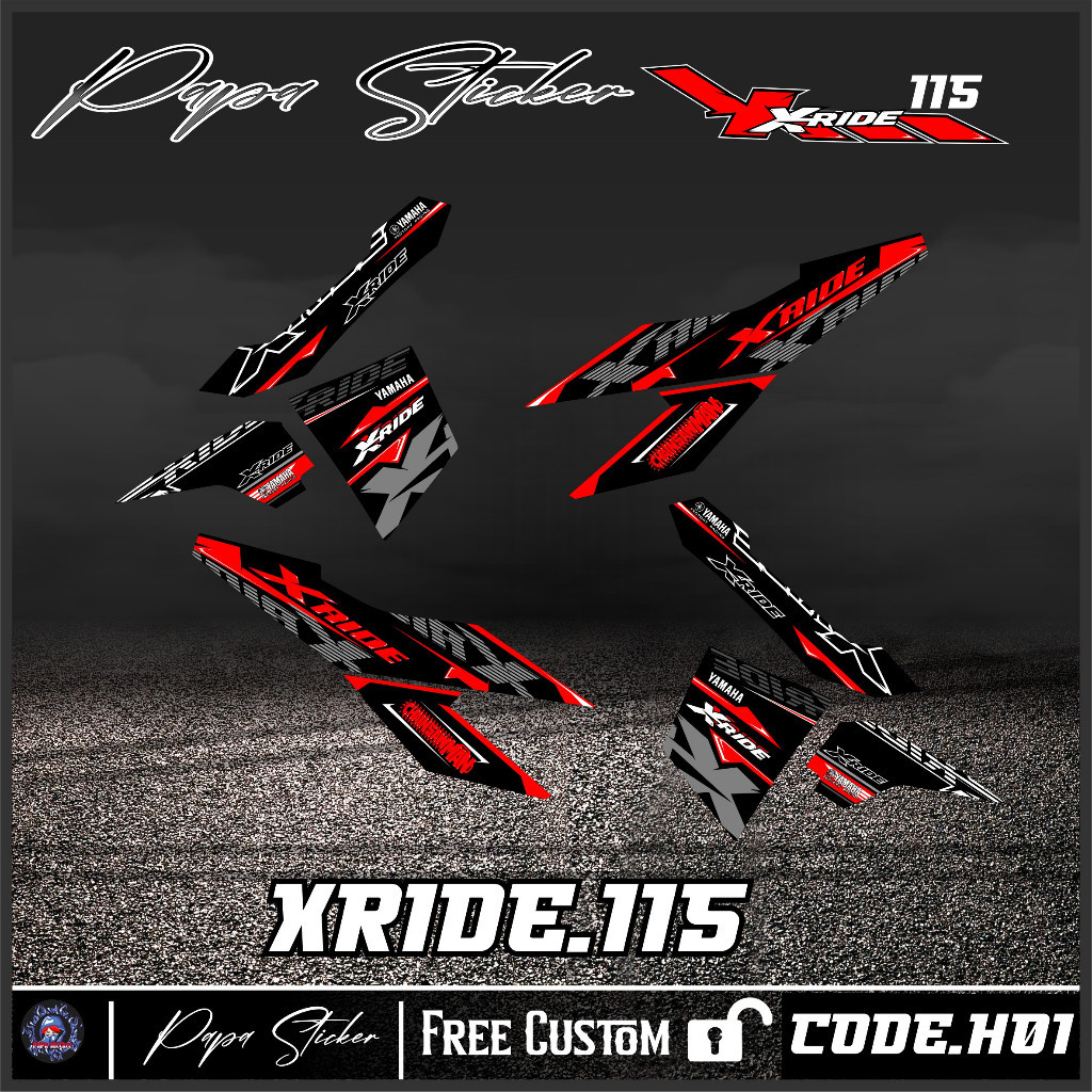 Striping Sticker New Xride 115 Variasi Sticker Yamaha Xride 115 Code H01