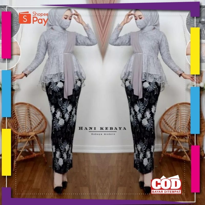 KAIN LEMBUT HALUS ADEM TEBAL / Setelan Kebaya Wanita Aurora Selendang Kebaya Wisuda Rok Plisket Bati