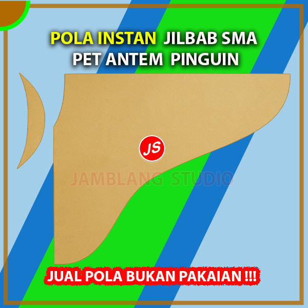 Pola Instan Jilbab Bergo SMA Pet Antem Cutting Pingiun | Aneka Pola
