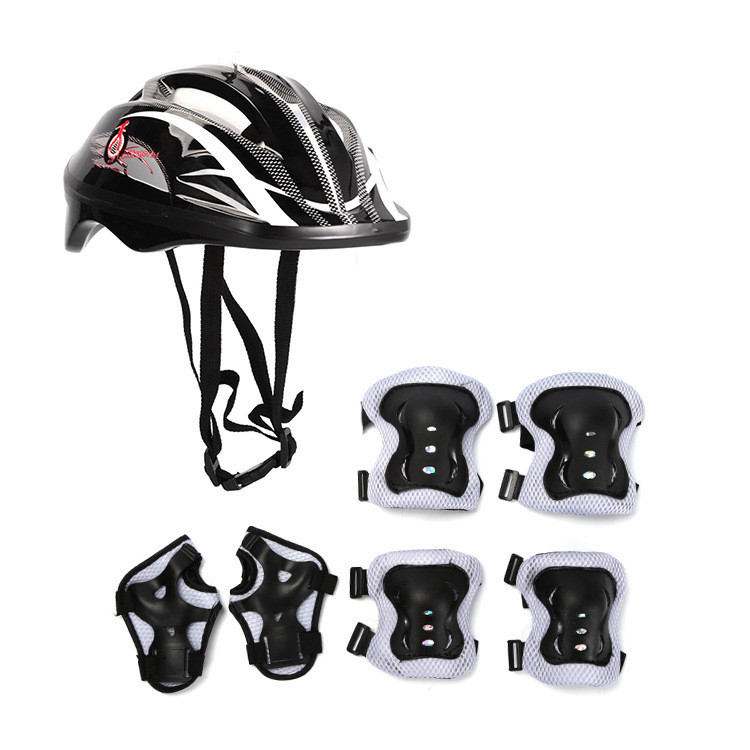 COD 7PCS Decker lutut / deker tangan / helm anak decker sepatu roda full set alat pelindung Inline s