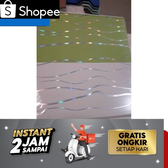 Plafon pvc ruang tamu Pvc Hijau Putih Garis .