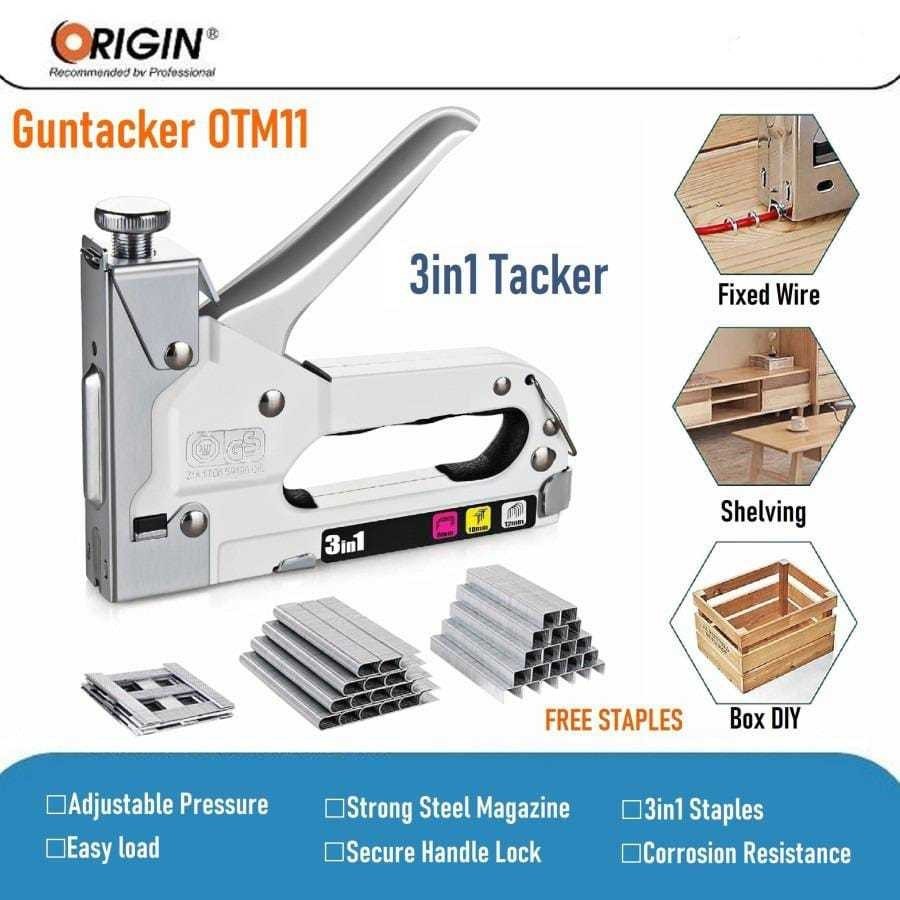 

[PROMO MURAH] Guntacker 3in1 OTM 11 / Stapler Tembak Kayu 1 SET / Gun Tacker 3 in 1