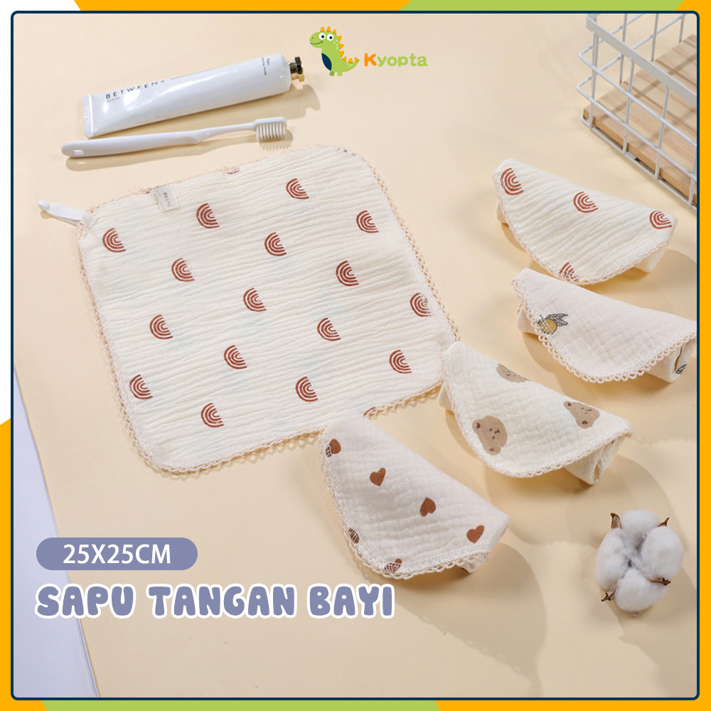 Kyopta COD 25x25CM Serbaguna Sapu Tangan Bayi/sapu Tangan Bayi Katun