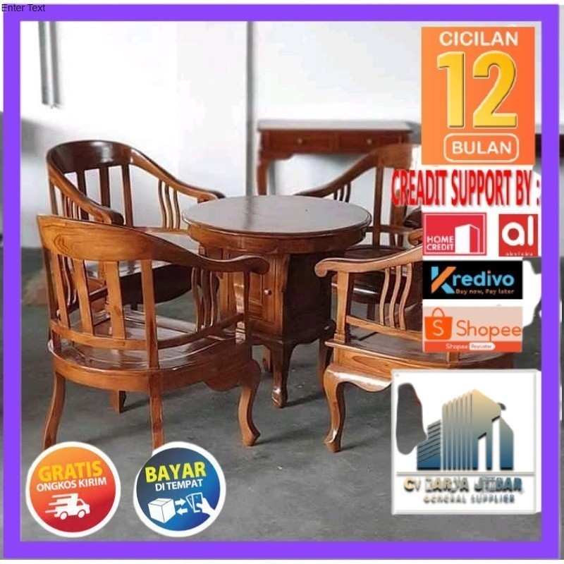 Kursi Teras Minimalis Set Kayu Jati Murah Jepara Kursi tamu Betawi lenong kayu jati kursi 4+meja kur