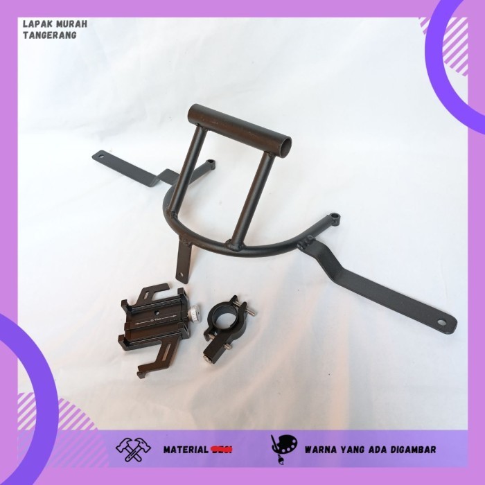 PAKET HOLDER HP YAMAHA NMAX PEGANGAN DUDUKAN HANDPHONE BRACKET SEPEDA MOTOR ALUMUNIUM V2 DUDUKAN HAN