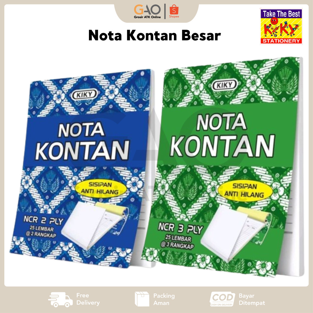 

Nota Kontan Besar Kiky 2Ply/ 3Ply - 1 Buku