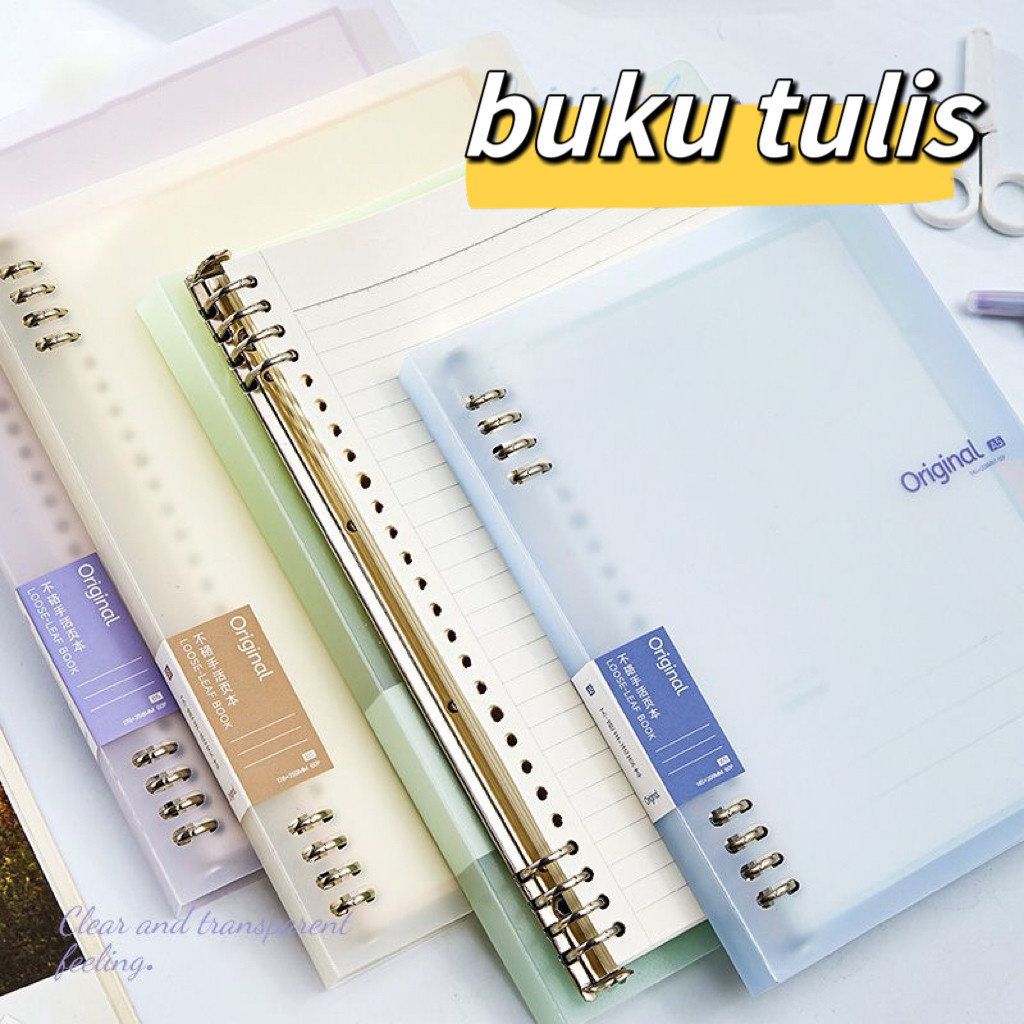 

Binder Note A5 B5 Buku Tulis Sekolah Notebook Aesthetic Korea Notebook Besar Lucu Buku Diary Pvc Cover Morandi 360 Derajat Notepad Alat Tulis