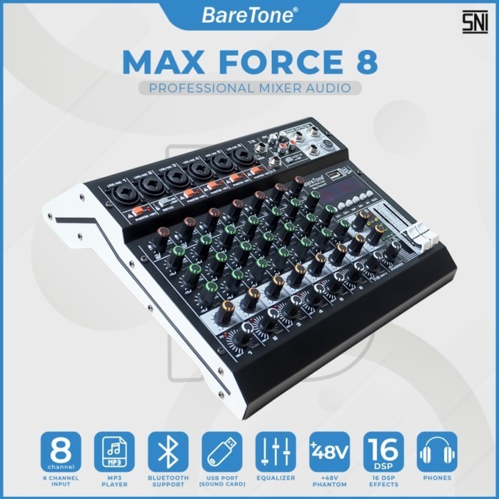 Mixer Audio BareTone Max Force 8 / Force8 Professional MIxer 8 channel