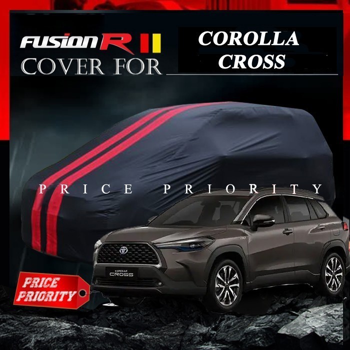 Body Cover / Sarung Mobil Warna Premium COROLLA CROSS - HitamListMerah