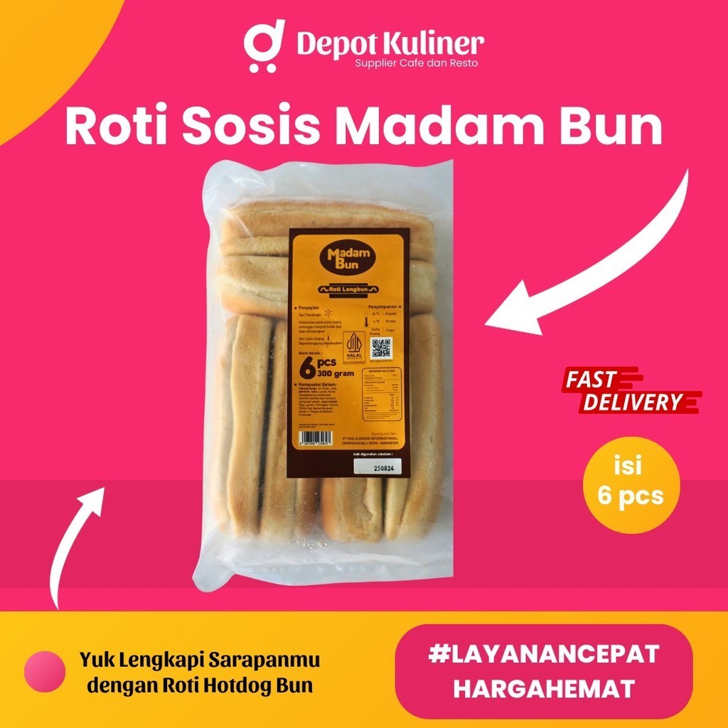 

Madam Bun Roti Sosis isi 6 Pcs Depot Kuliner Roti Hotdog