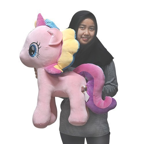 Boneka Unicorn Jumbo Istana Boneka Kuda Cantik Rainbow