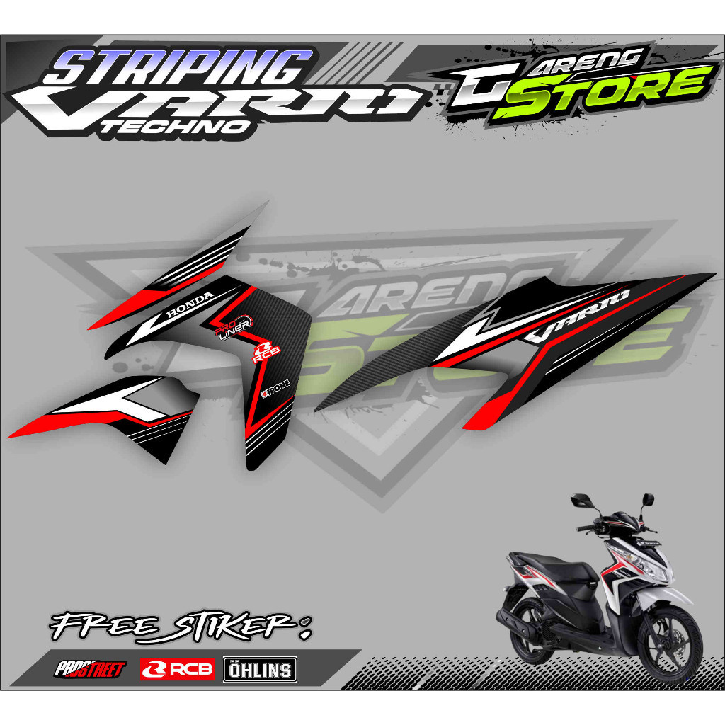 STRIPING VARIASI MOTOR VARIO TECHNO 110 / STICKER LIST VARIASI HONDA VARIO TECHNO 110