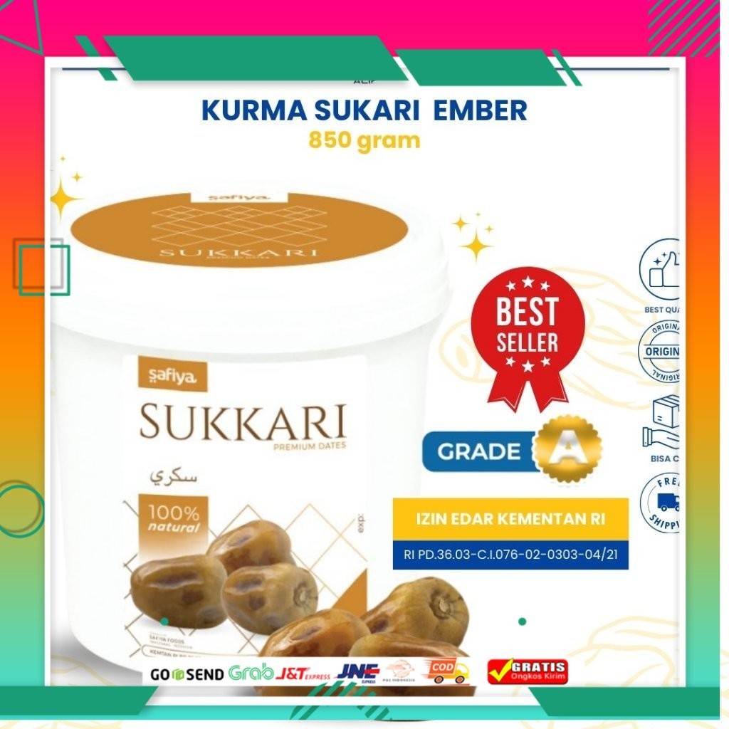 

Kurma Sukari Ember 850 gr Safiya Original asli