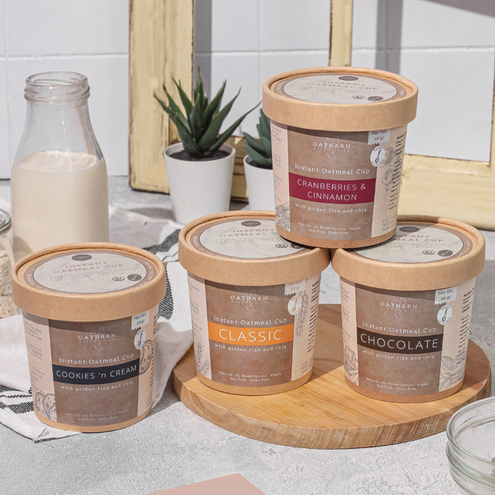 

Terbaru- OatBarn Instant Oatmeal Cup - Bundle of 4 | Oat meal Instan